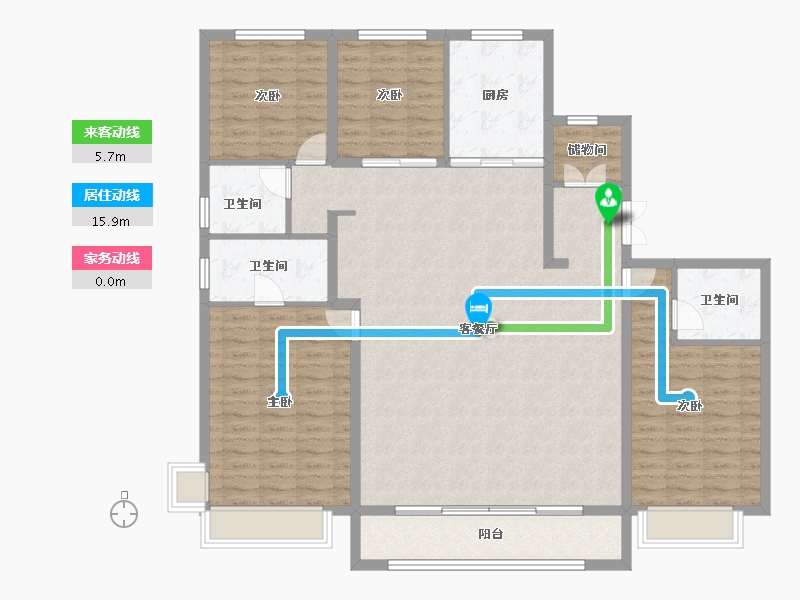 河北省-石家庄市-嘉实万科紫台-148.62-户型库-动静线