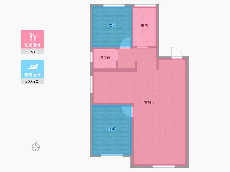 吉林省-长春市-中邑华章-66.53-户型库-动静分区