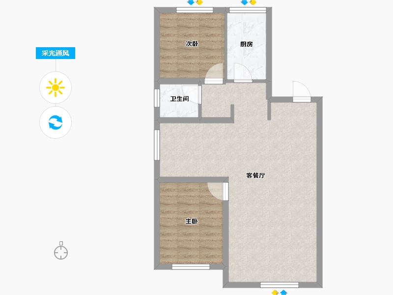 吉林省-长春市-中邑华章-66.53-户型库-采光通风