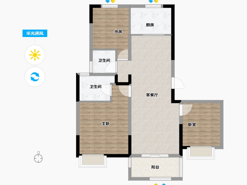 江苏省-徐州市-颐居隐山观湖-100.81-户型库-采光通风