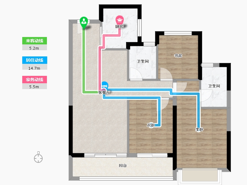 浙江省-金华市-滨江建杭上品-82.77-户型库-动静线