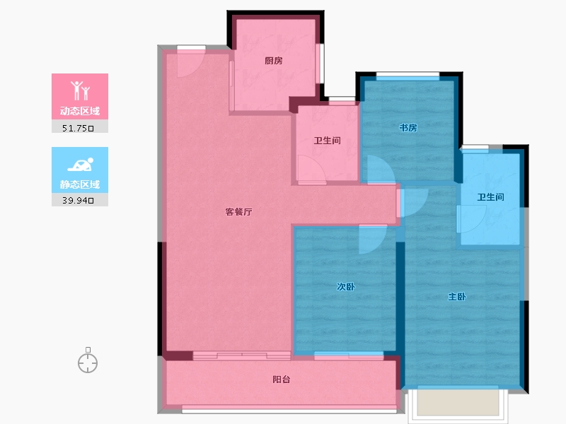 浙江省-金华市-滨江建杭上品-82.77-户型库-动静分区