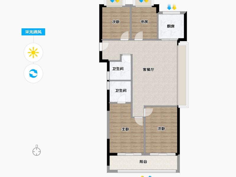 浙江省-金华市-滨江建杭上品-99.99-户型库-采光通风