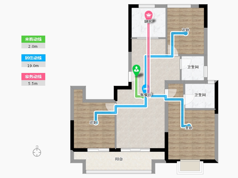 浙江省-金华市-荣安棠樾-87.77-户型库-动静线