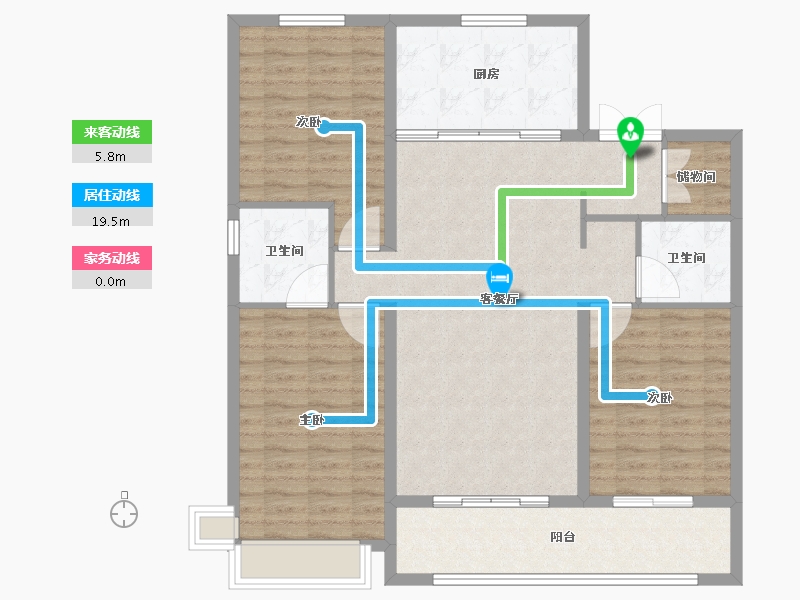 河北省-石家庄市-嘉实万科紫台-110.40-户型库-动静线