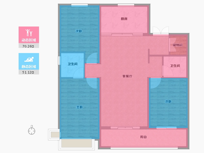 河北省-石家庄市-嘉实万科紫台-110.40-户型库-动静分区