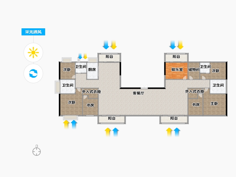 湖北省-武汉市-博译上坤云峯-353.53-户型库-采光通风