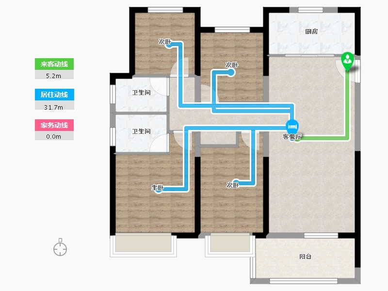 山东省-潍坊市-金大地·天泰城-104.00-户型库-动静线