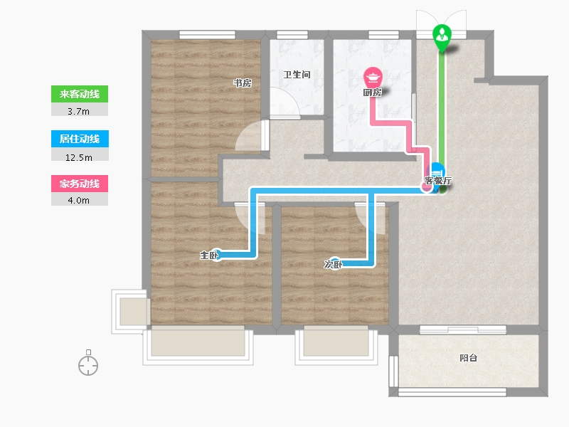 河北省-石家庄市-嘉实万科紫台-84.00-户型库-动静线