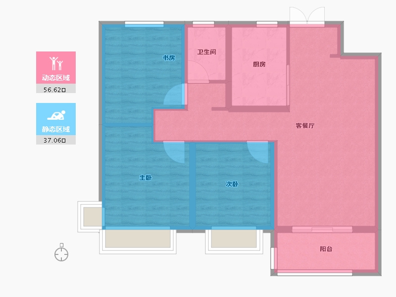 河北省-石家庄市-嘉实万科紫台-84.00-户型库-动静分区