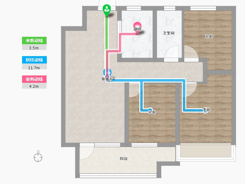 山东省-潍坊市-桃源金茂悦-77.60-户型库-动静线