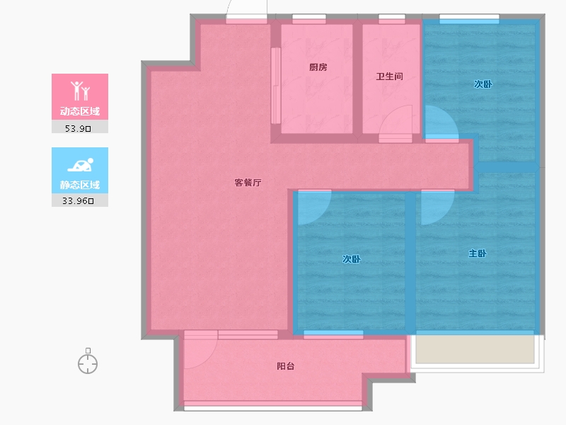 山东省-潍坊市-桃源金茂悦-77.60-户型库-动静分区