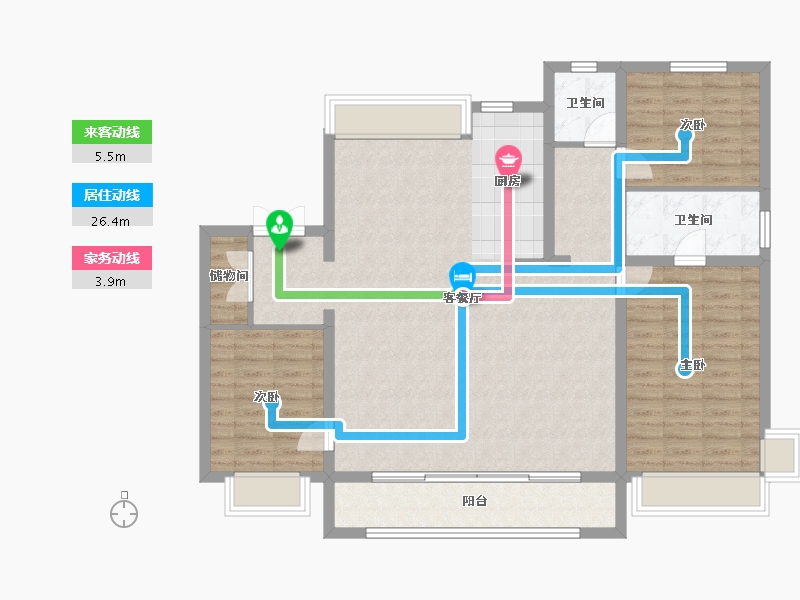 河北省-石家庄市-嘉实万科紫台-121.35-户型库-动静线