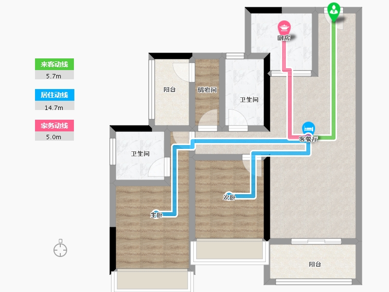 广东省-广州市-​领南星河荣誉-78.94-户型库-动静线