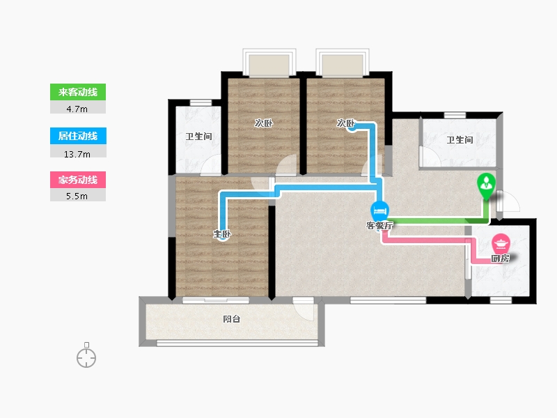 湖北省-武汉市-中国中铁金桥璟园-95.07-户型库-动静线