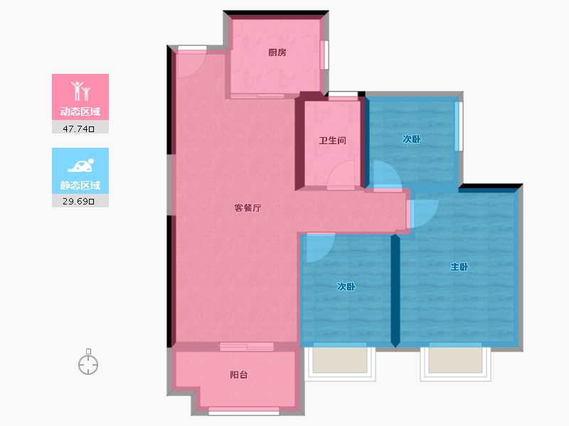 安徽省-合肥市-海伦堡雅居乐玖悦府-68.80-户型库-动静分区