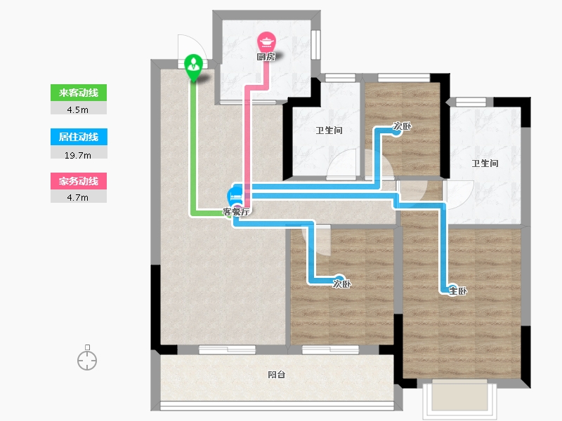 浙江省-杭州市-湖畔澄庐-78.24-户型库-动静线