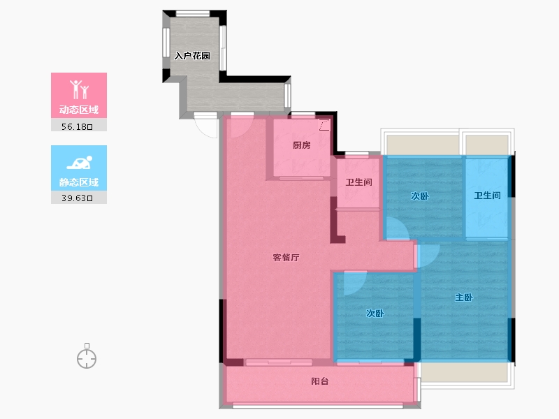 江苏省-南通市-合鸣宛-94.40-户型库-动静分区