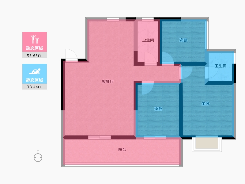 广西壮族自治区-桂林市-盛世花园-83.26-户型库-动静分区