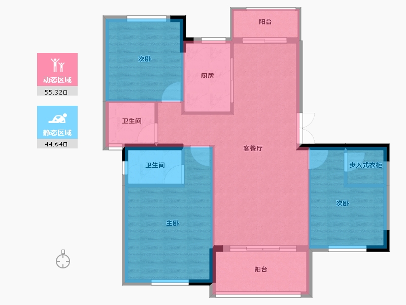 湖北省-宜昌市-康瑞·地中海阳光-90.81-户型库-动静分区