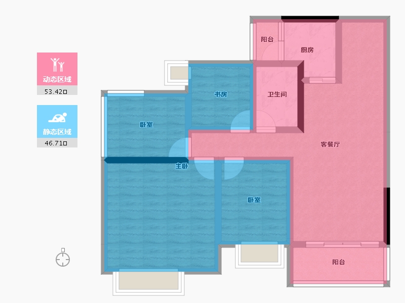 广西壮族自治区-梧州市-顾荣御景湾-87.98-户型库-动静分区