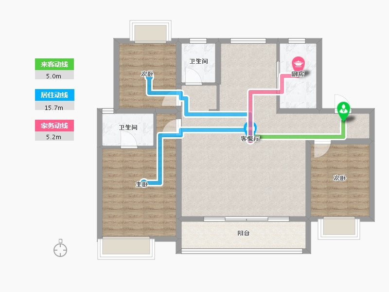 湖北省-武汉市-华润联投半岛九里-98.28-户型库-动静线