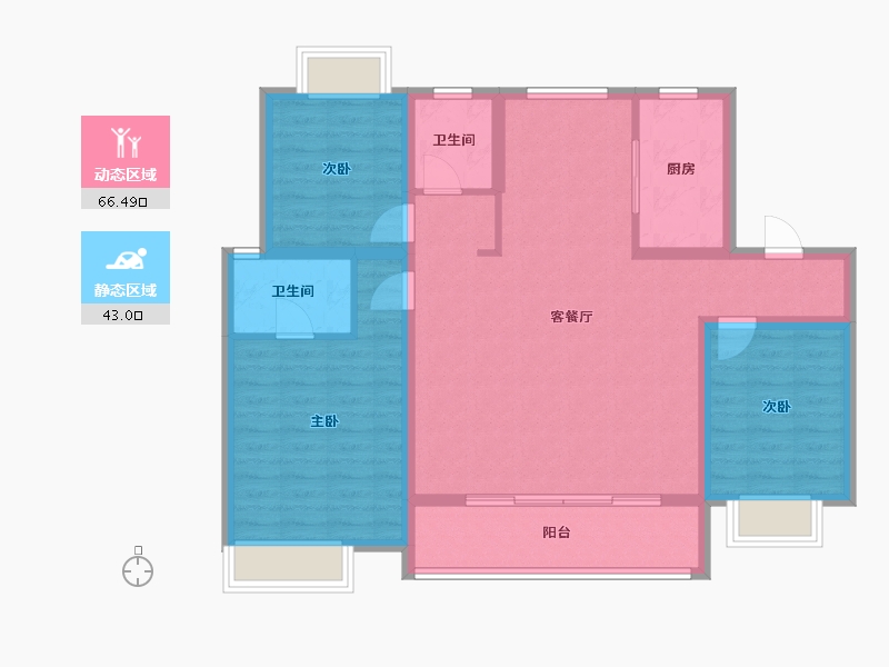 湖北省-武汉市-华润联投半岛九里-98.28-户型库-动静分区