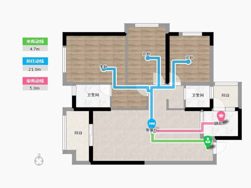 广西壮族自治区-桂林市-宏湖中央城-84.89-户型库-动静线