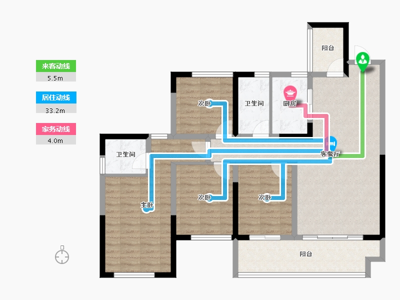 广西壮族自治区-桂林市-宏湖中央城-107.08-户型库-动静线