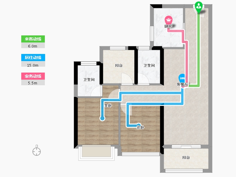 广东省-广州市-碧桂园云樾江湾-70.85-户型库-动静线