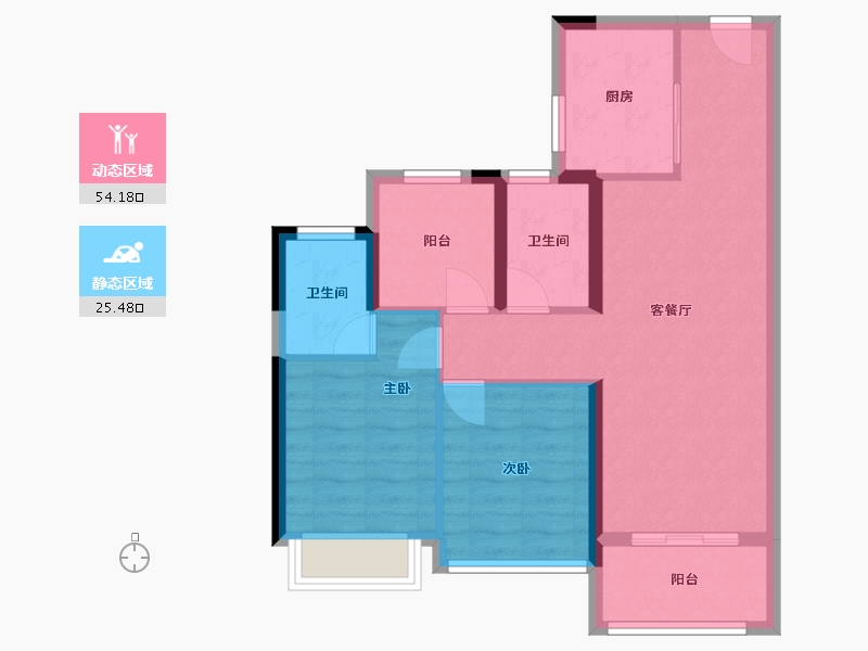 广东省-广州市-碧桂园云樾江湾-70.85-户型库-动静分区