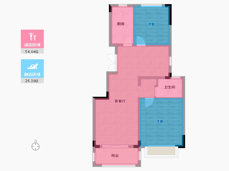 江苏省-南通市-春岚水韵-72.00-户型库-动静分区