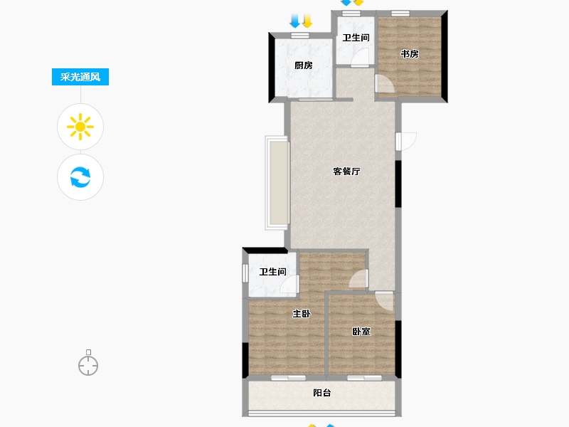 浙江省-温州市-江海云著-92.00-户型库-采光通风