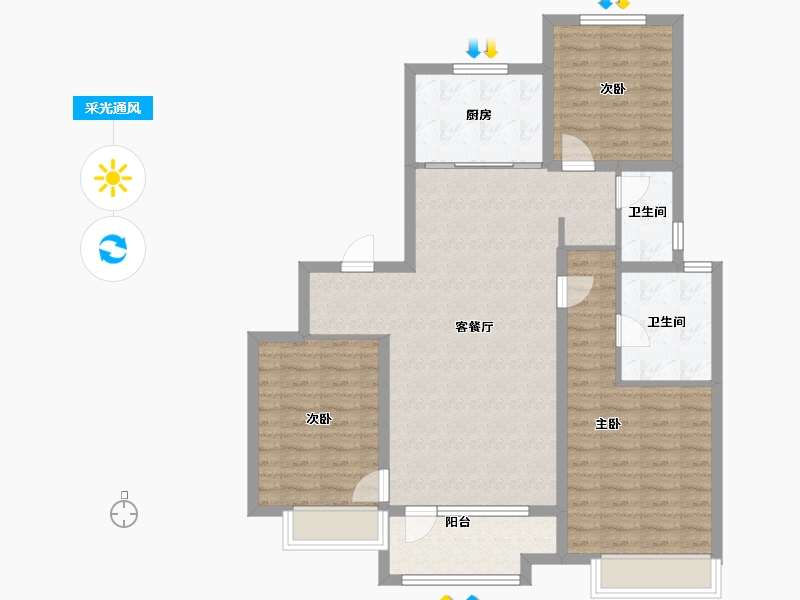 山东省-青岛市-森林公园-100.16-户型库-采光通风