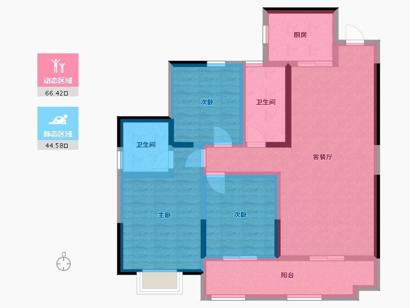 贵州省-黔南布依族苗族自治州-龙泉佳园-106.00-户型库-动静分区