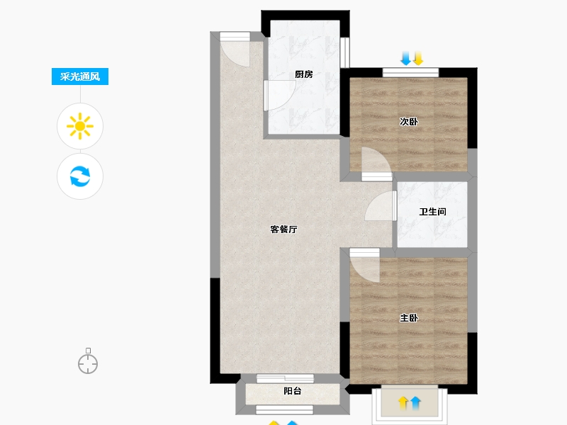 天津-天津市-金融街金悦府-56.00-户型库-采光通风