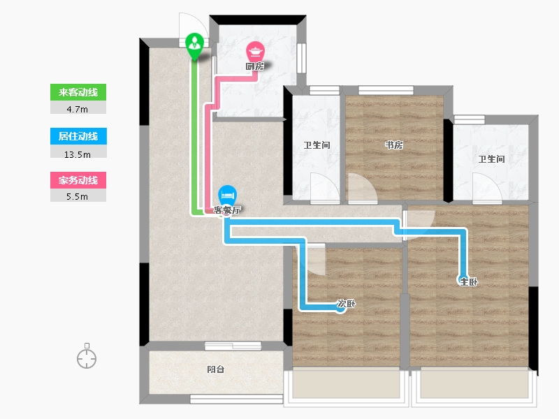 浙江省-绍兴市-大家镜界-84.00-户型库-动静线