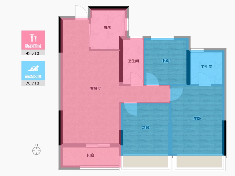 浙江省-绍兴市-大家镜界-84.00-户型库-动静分区