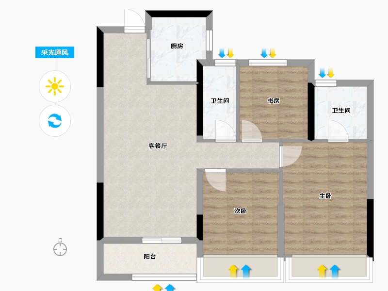 浙江省-绍兴市-大家镜界-84.00-户型库-采光通风