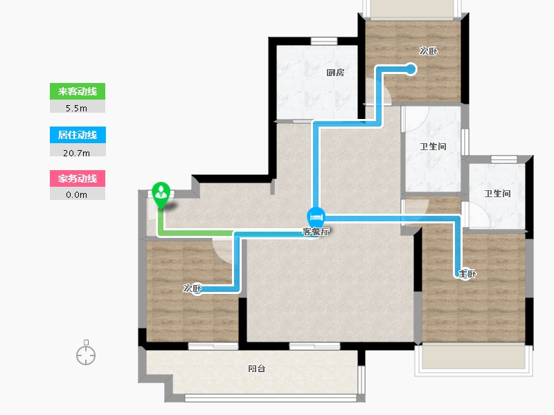 江苏省-徐州市-美的·天誉-95.20-户型库-动静线