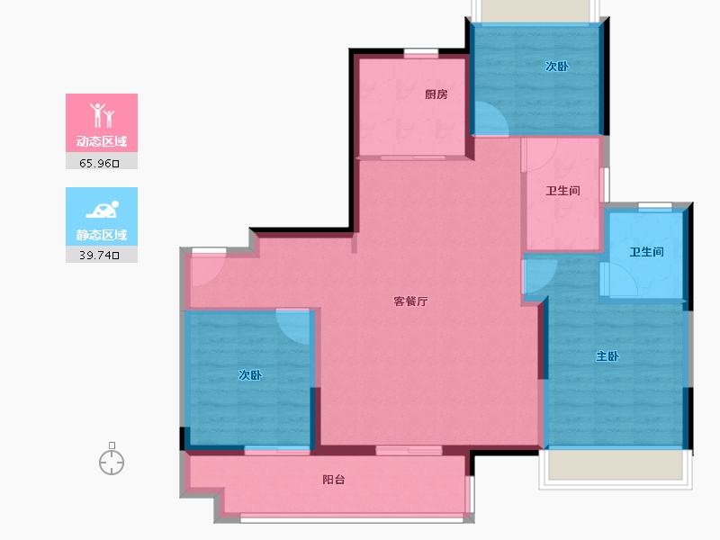 江苏省-徐州市-美的·天誉-95.20-户型库-动静分区