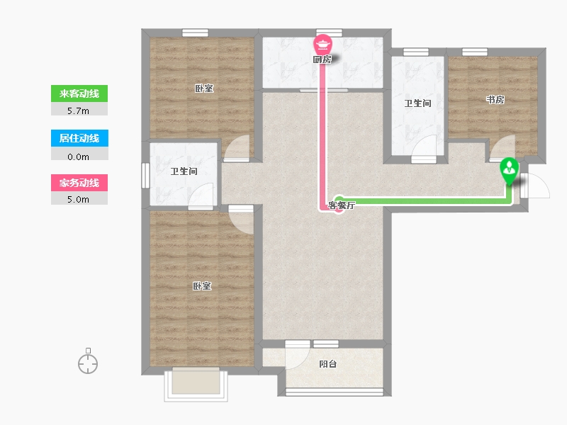 河北省-石家庄市-绿地新里城西斯莱公馆-92.52-户型库-动静线