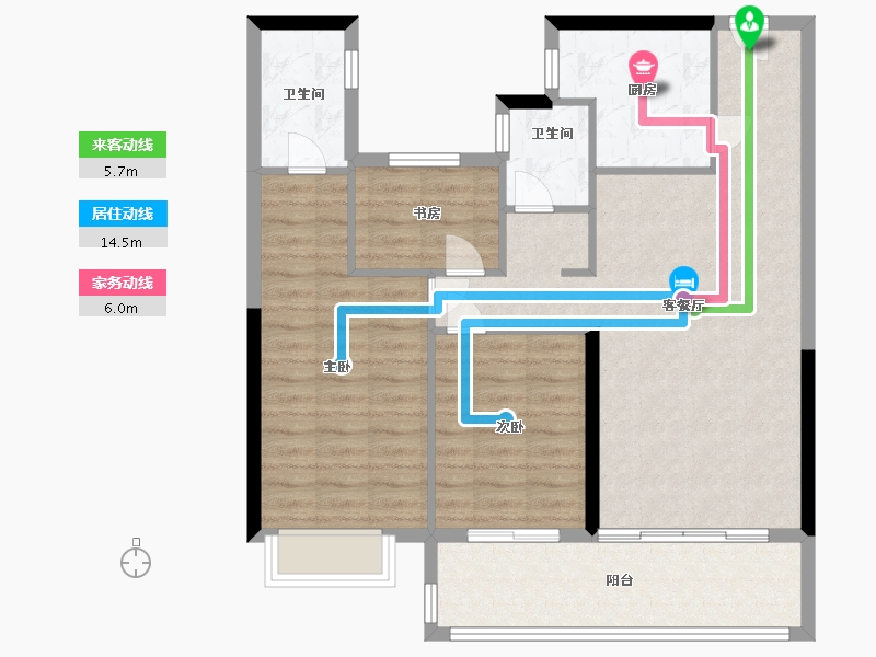 福建省-泉州市-晋兴学府-90.00-户型库-动静线