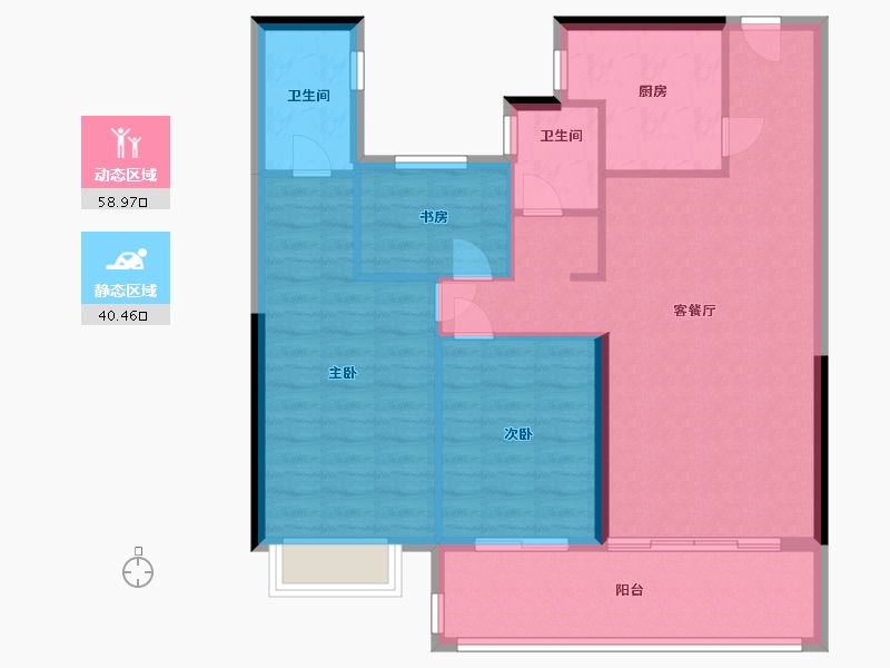 福建省-泉州市-晋兴学府-90.00-户型库-动静分区