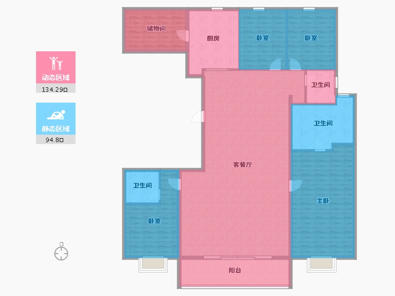 河北省-石家庄市-利航棠樾府-212.00-户型库-动静分区