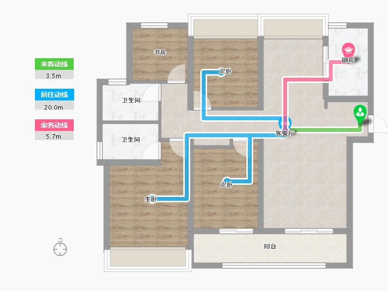 浙江省-绍兴市-HFC华发金融活力城-96.01-户型库-动静线