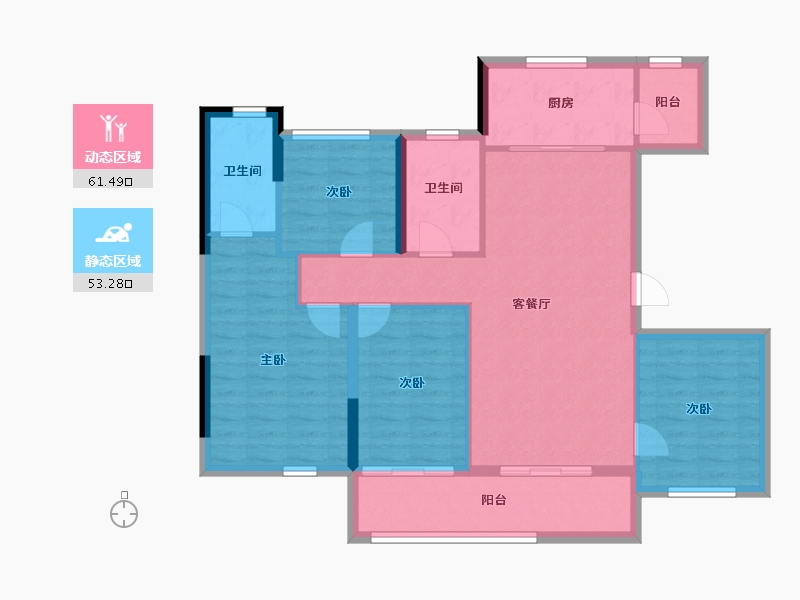 浙江省-宁波市-慈溪保利悦堂府(住宅)-103.78-户型库-动静分区