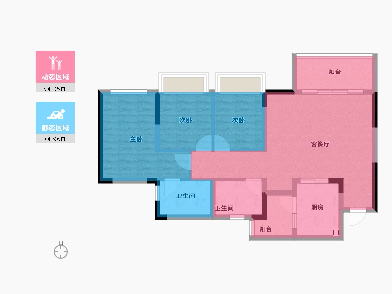 重庆-重庆市-中国铁建山语桃源-79.08-户型库-动静分区