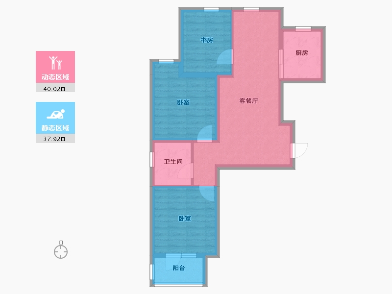 河北省-石家庄市-绿地新里城西斯莱公馆-68.94-户型库-动静分区