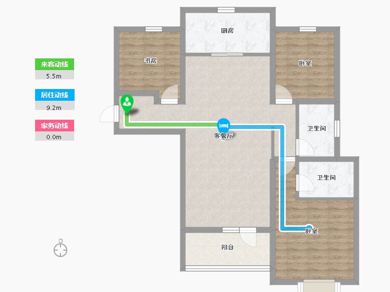 河北省-石家庄市-绿地新里城西斯莱公馆-94.68-户型库-动静线